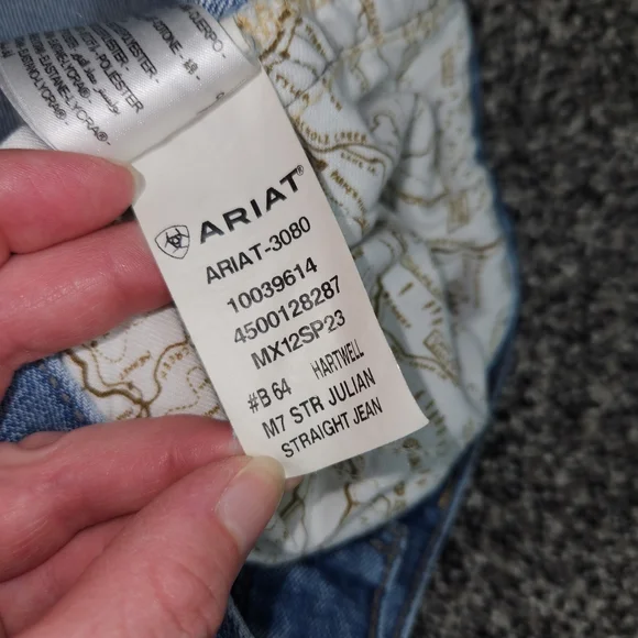 Ariat Men's M7 Slim Straight Jeans - Light Blue 36x36 - Picture 3 of 11